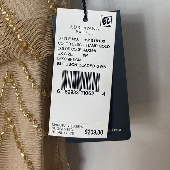 NWT ADRIANNA PAPELL DRESS GOWN 8P BRIDESMAID EVENING FORMAL WEDDING GUEST - Picture 4 of 15